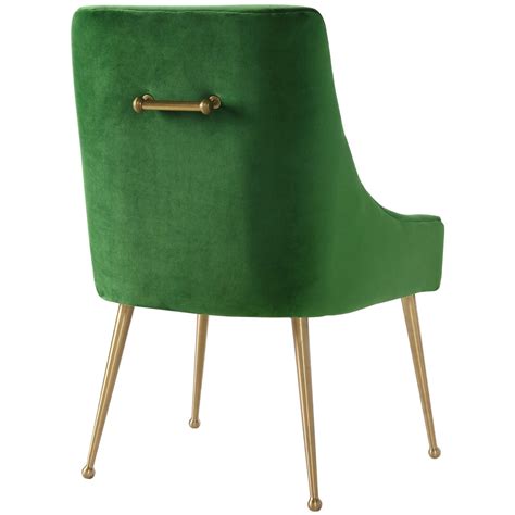 Beatrix Side Chair, Green/Brushed Gold Base – High Fashion Home