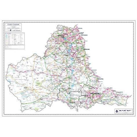 Durham County Wall Map Laminated
