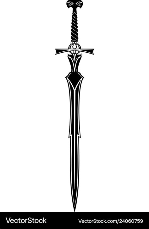 Fantasy sword 0009 Royalty Free Vector Image - VectorStock