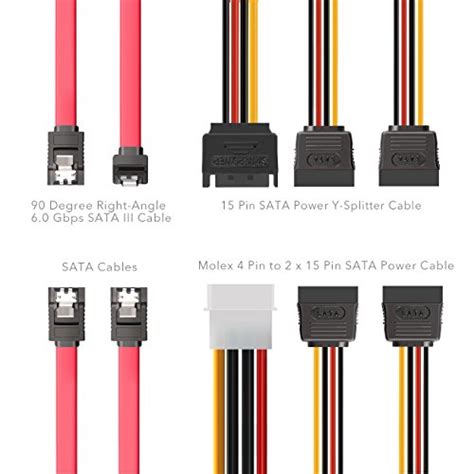 Inateck SSD Mounting Bracket 2.5 to 3.5 with SATA Cable and Power Splitter Cable, ST1002S ...