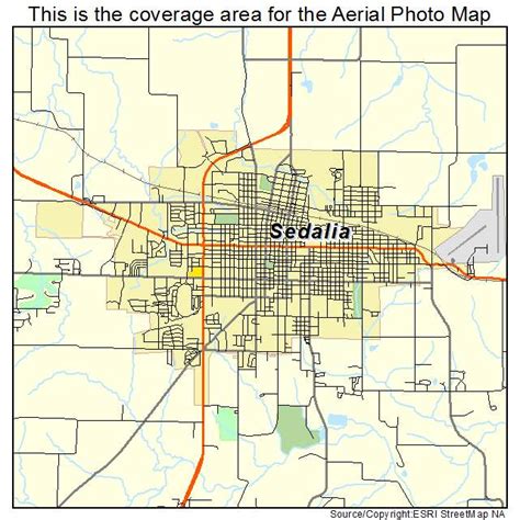 Aerial Photography Map of Sedalia, MO Missouri