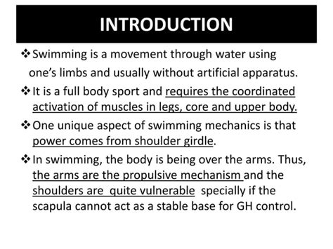 Biomechanics Of Swimming | PPT