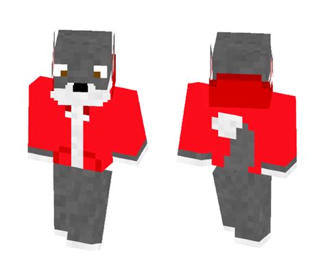 Download Grey wolf with red hoodie Minecraft Skin for Free ...