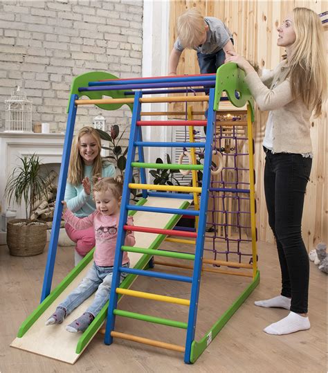 Buy Toddler Climbing Toys Indoor 5 in 1 - Climbing Triangle - Climber Slide - Swedish Ladder ...