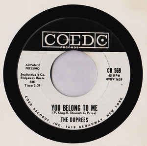 The Duprees - You Belong To Me (1962, Vinyl) | Discogs