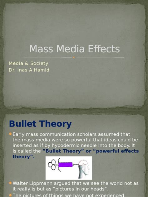 An Overview of Mass Media Effects Theories from the Bullet Theory to Cumulative Effects | PDF ...