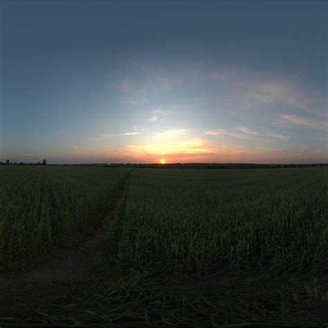 4K HDRI Sunset Outdoor Field - HDR Image by deezl