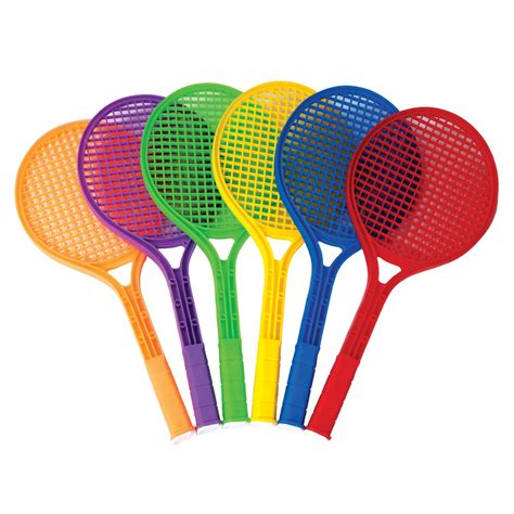 6 plastic tennis rackets