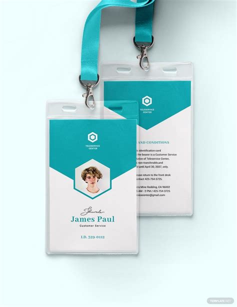 Vertical Corporate ID Card Template in Word, PSD, Pages, Illustrator, Publisher - Download ...