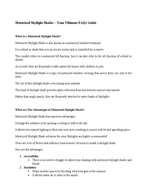 Motorized Skylight Shades | PDF | Window | Building Engineering