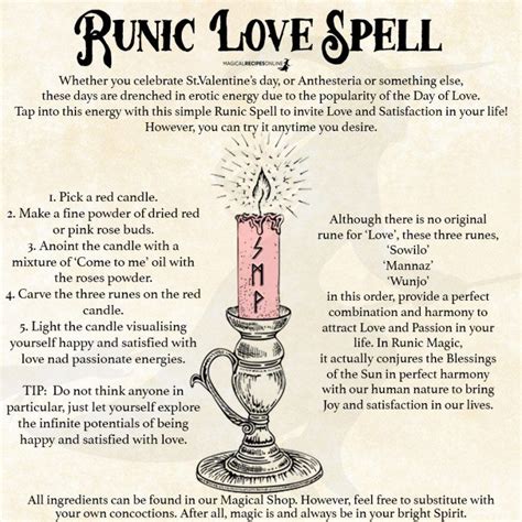 Runic Love Spell - Magical Recipes Online | Wicca love spell, Love ...