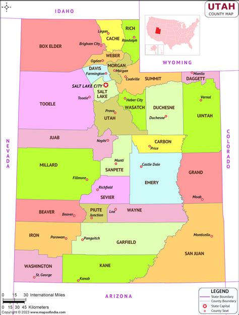 Utah State Counties Colored By Congressional Districts, 47% OFF