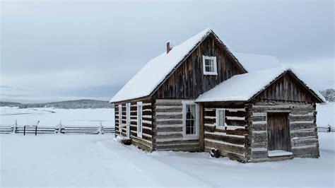 Winter cabin Zoom background images snowy virtual meeting backgrounds