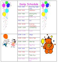 Daycare Daily Schedule *** Childcare Daily Schedule, Preschool Daily Schedule Routine Calendar