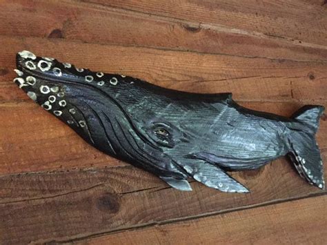 Humpback Whale 36" chainsaw carving wooden whale sculpture rustic ...