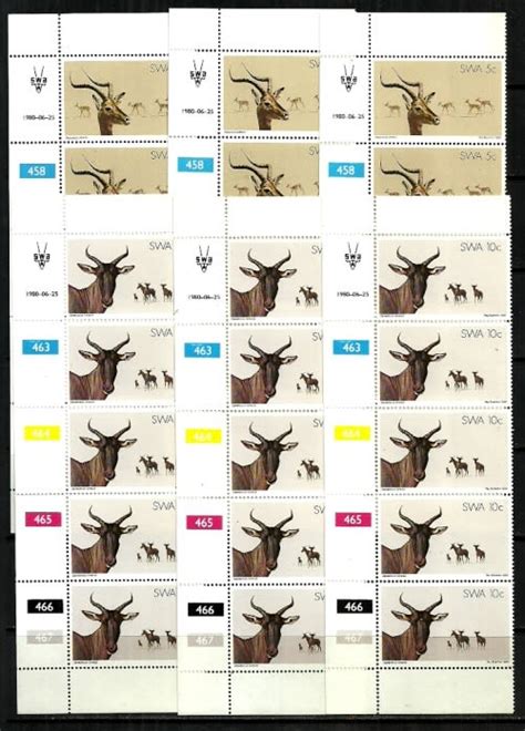 Namibia - SWA - 1980 Nature Conservation and Tourism : 3x Impala & Topi Control Strips MNH was ...