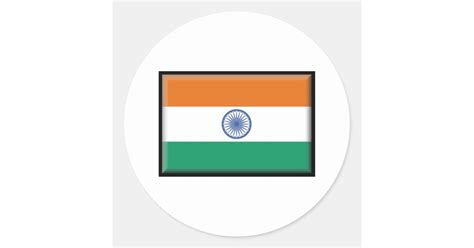 India Flag Classic Round Sticker | Zazzle