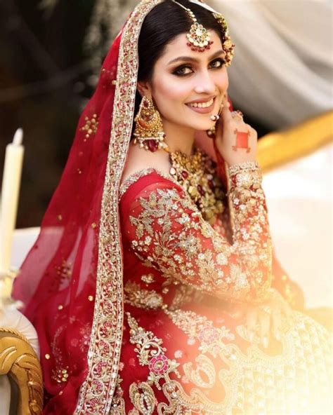 Ayeza Khan Is a Vision In a Deep-Red Traditional Bridal Dress - Lens