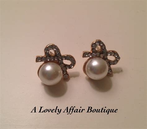 A Lovely Affair | Pearl Bow Earring Studs! | Online Store Powered by Storenvy