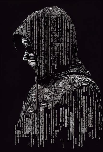 Premium AI Image | Generative AI illustration of computer hacker ascii ...