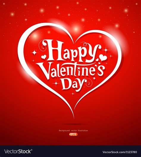 Happy valentine day lettering greeting card Vector Image