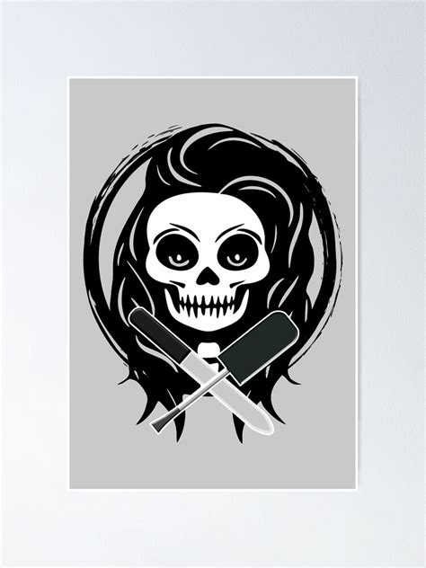 "Female Nail Tech Skull and Manicurist Tools Black Logo" Poster for Sale by Nuletto | Redbubble