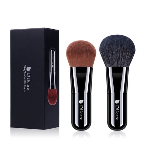 DUcare Face Kabuki Brushes, 2 Pcs Face Foundation Powder Face Kabuki Makeup Brushes Set ...