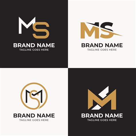 Premium Vector | Flat design ms logo template collection