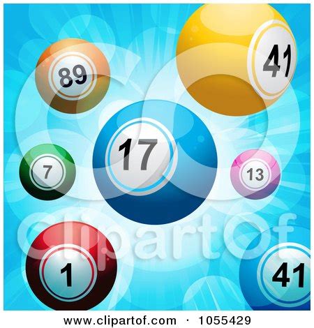 Royalty-Free Vector Clip Art Illustration of Lottery Balls On A Blue Burst by elaineitalia #1055429