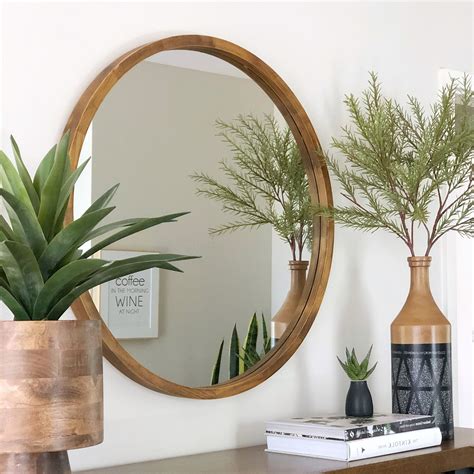 Tina Round Wooden Mirror | Round wooden mirror, Wood mirror, Wooden mirror