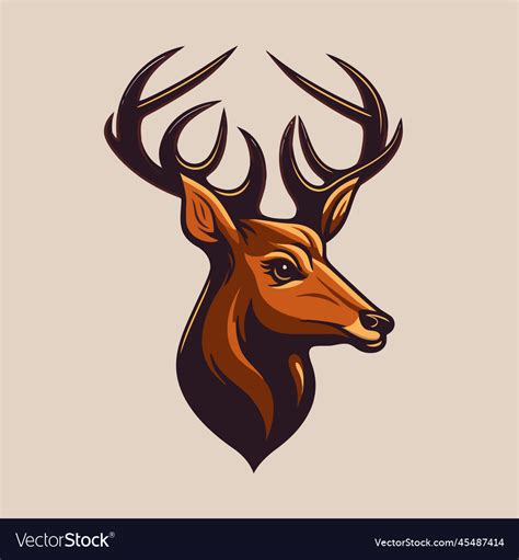 Deer head logo animal mascot isolated Royalty Free Vector