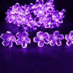 LE® Solar Flower Fairy String Lights 50 LEDs 23ft, Waterproof, Purple Violet, Portable, Blossom ...