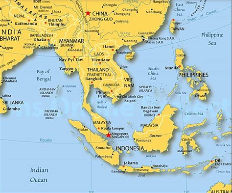 Singapore Map Asia Countries