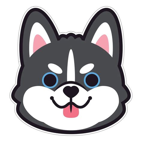 HUSKY HEAD STICKER | Cute easy drawings, Cute stickers, Cute animal ...