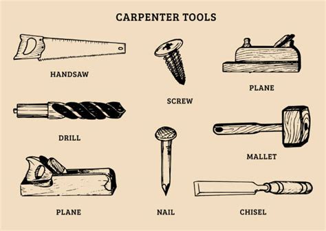 500+ Drawing Of The Old Carpenter Tools Stock Illustrations, Royalty ...