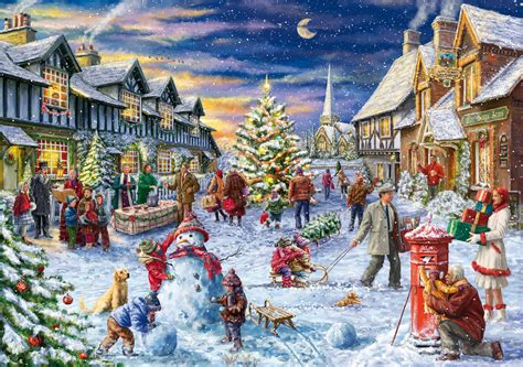 Christmas Village Painting at PaintingValley.com | Explore collection ...