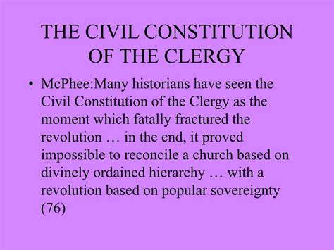 PPT - July, 1791 The Civil Constitution of the Clergy PowerPoint ...