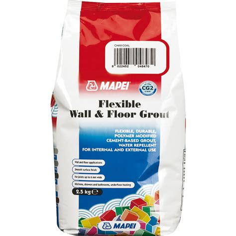 Mapei Flexible Wall & Floor Grout 2.5kg Charcoal | Toolstation