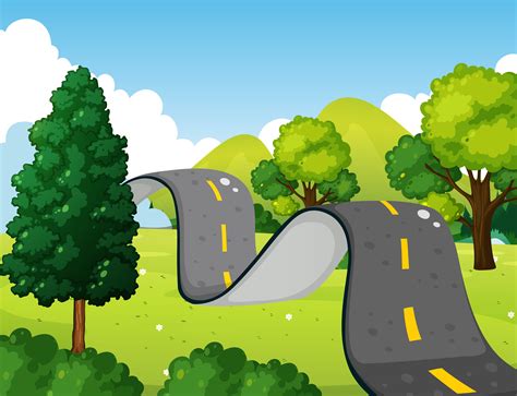 Scene with bumpy road in the park 433230 Vector Art at Vecteezy