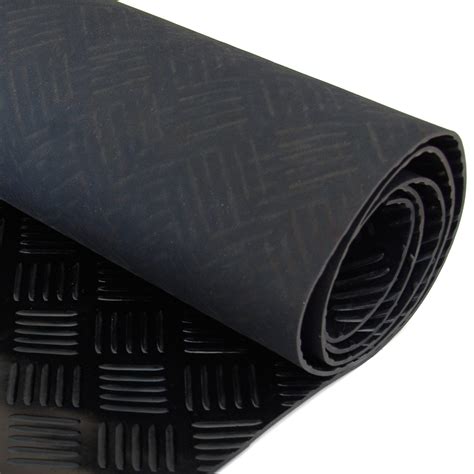 Black Garage Camper Van Floor CHECKER PLATE Rubber Flooring Mat 1.5m x 4m x 3mm | eBay