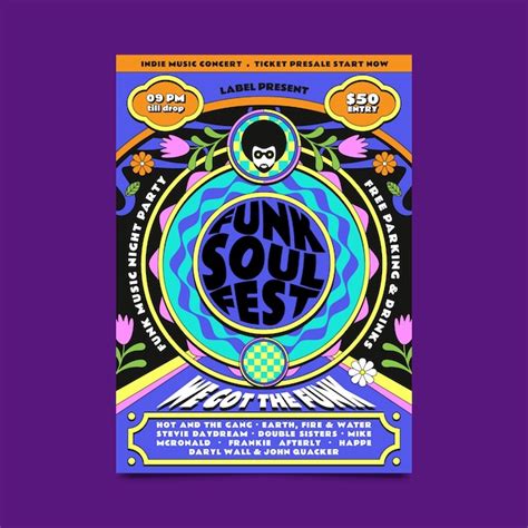 Vector Templates: Hand Drawn Funk and Soul Music Poster Template - Free ...