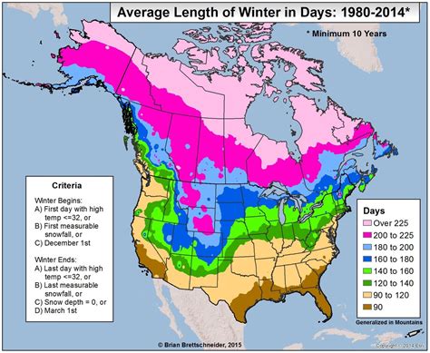 Length of Winter in U.S. and Canada [1824 x 1500] [OC] : MapPorn