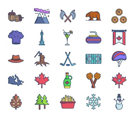 Premium Vector | Canada country and culture icon set