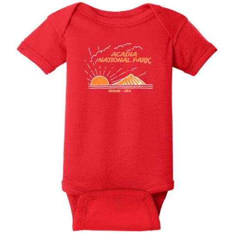 Acadia National Park Mountain To Sea Baby One Piece - Maine T-Shirts