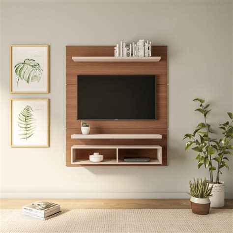 Painel para TV até 50 Polegadas Life Marrom Nature e Off White | Decoração sala tv e estar ...