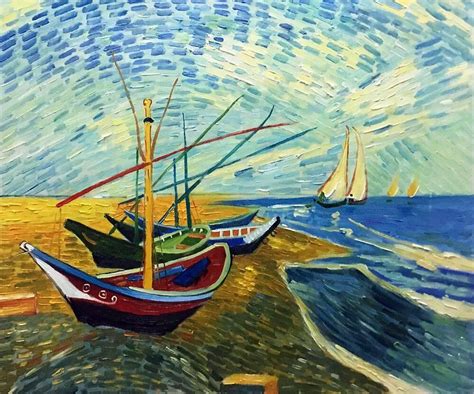 Van Gogh's Fishing Boats on the Beach at Saintes-Maries