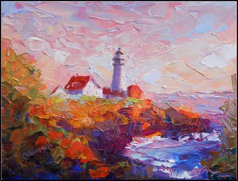 Paint Dance: "Portland Head Light", 12x9, oil on canvas, paintings of ...