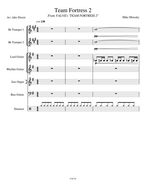 Team Fortress 2 Sheet music for Trumpet, Guitar, Organ, Bass | Download free in PDF or MIDI ...