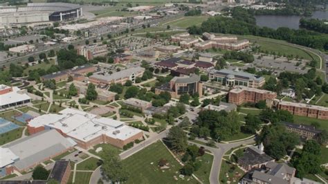 5K aerial video flying by the Delaware State University campus in Dover ...