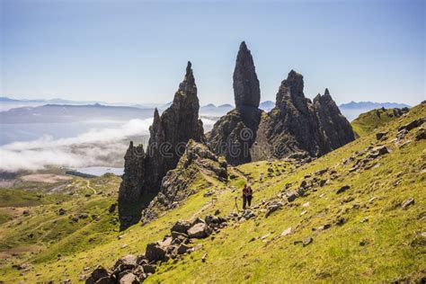 Exploring Old Man of Storr Near Portree, Scotland Editorial Image ...